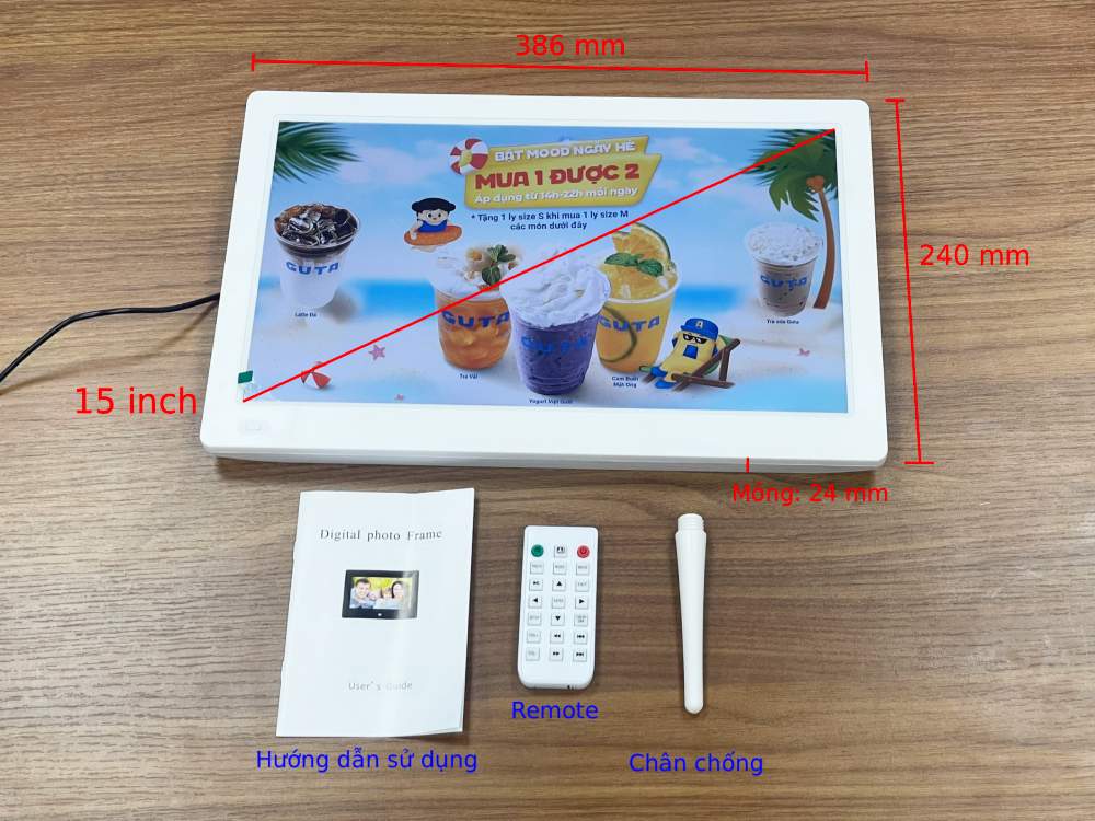 màn hình quảng cáo lcd 15inch của Tân Hải Thái