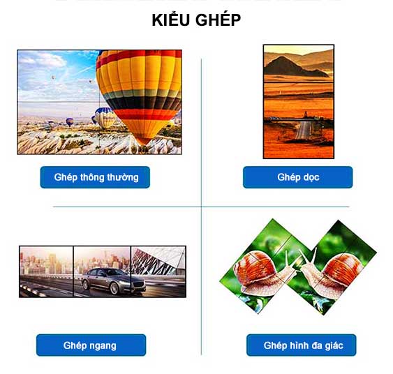 màn hình quảng cáo lcd dạng ghép