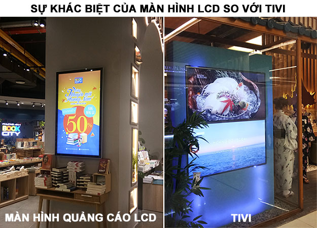 sự khác biệt giữa màn hình quảng cáo lcd và tivi