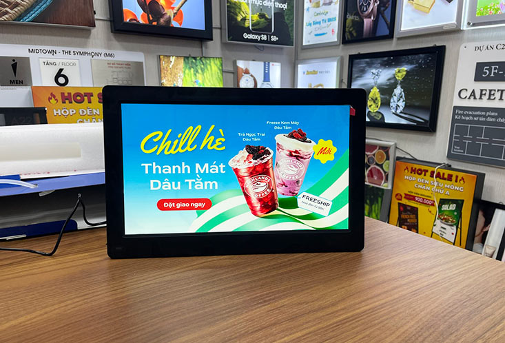 màn hình quảng cáo LCD 13inch để bàn