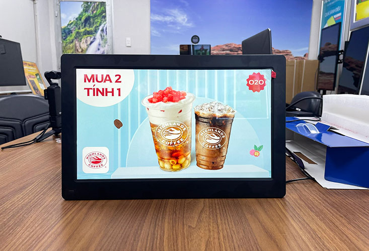 màn hình quảng cáo LCD 13inch để bàn