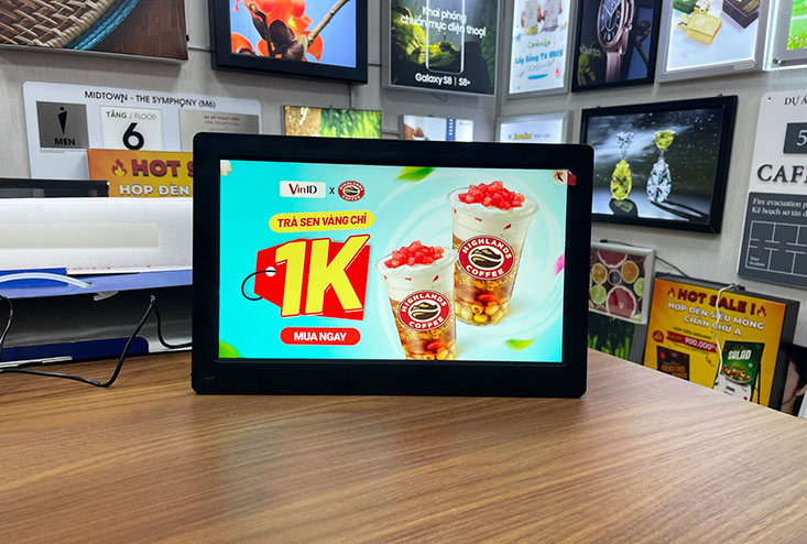màn hình quảng cáo LCD 13inch để bàn