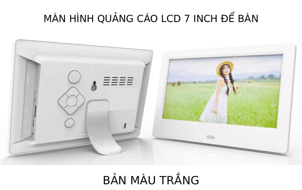 Màn hình quảng cáo LCD 7inch bản màu trắng