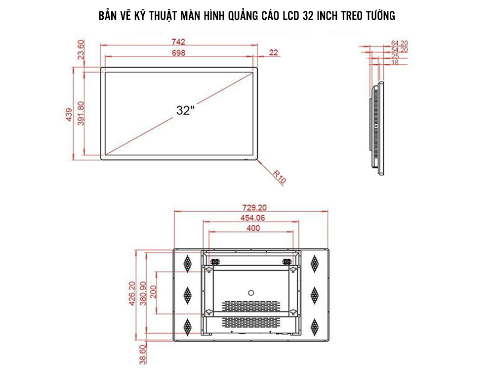 màn hình quảng cáo LCD 32inch treo tường