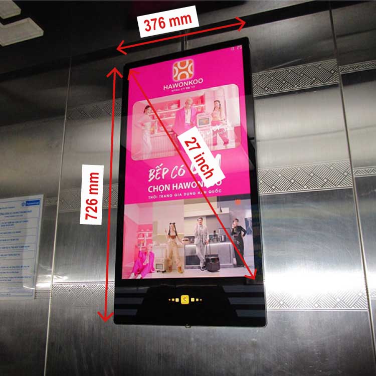 Màn hình quảng cáo LCD 27inch treo thang máy là gì?