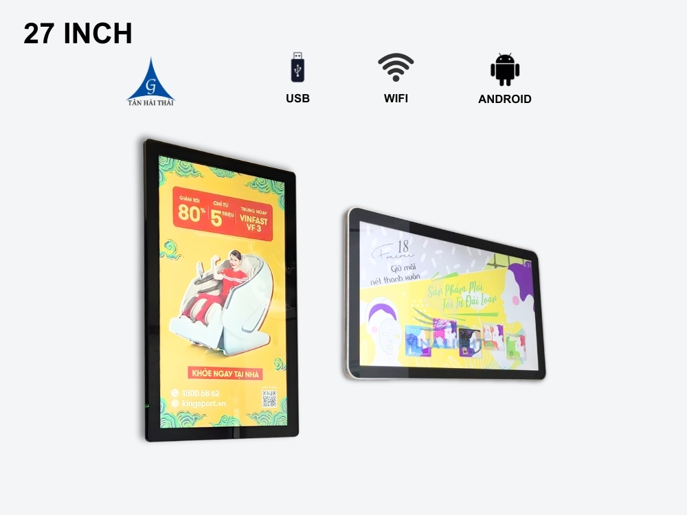 Màn Hình Quảng Cáo LCD Treo Tường 27"
